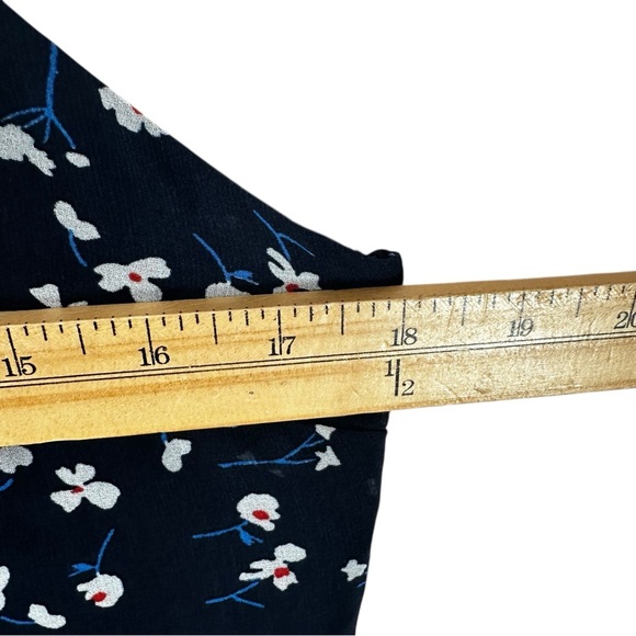 Banana Republic Halter Dress 8 Blue Floral Print Midi Sleeveless Elegant Summer - Picture 8 of 15